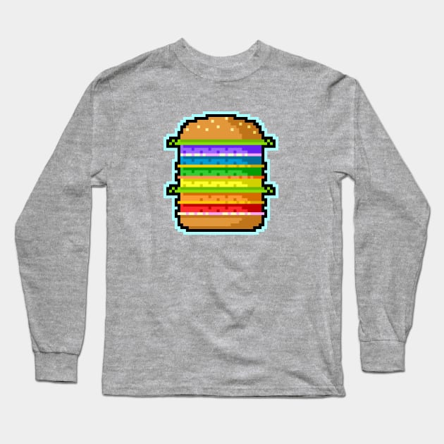 Pixel Hamburger Long Sleeve T-Shirt by sombrasblancas